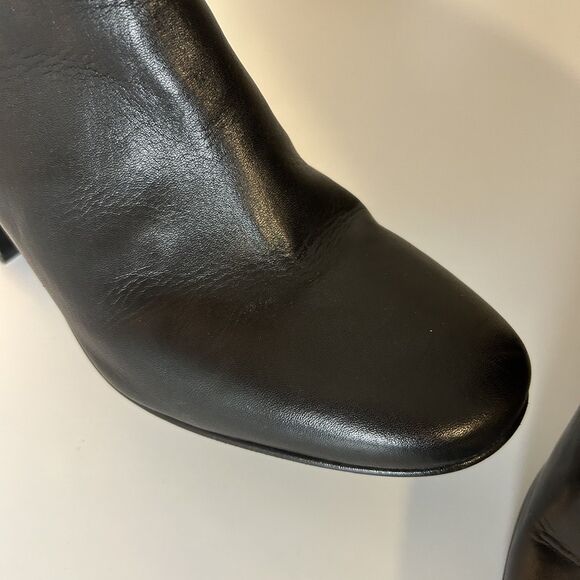 Napoleon Davos Gomma Leather Heeled Mid-calf Booties 40 Black Side-zip - Picture 14 of 15